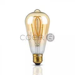 Bec LED - 5W E27 Filament Aurie Sticlă ST64 Alb cald | V-TAC