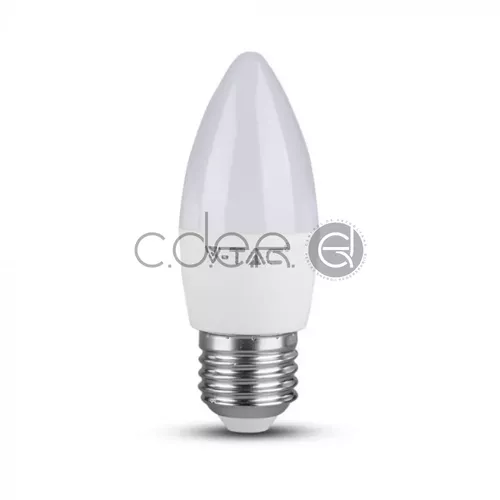 Bec LED - 5.5W lumânare Termoplastic E27 Alb rece | V-TAC