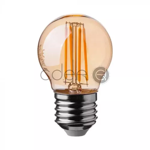 Bec LED 4W Filament E27 G45 Amber Alb cald | V-TAC
