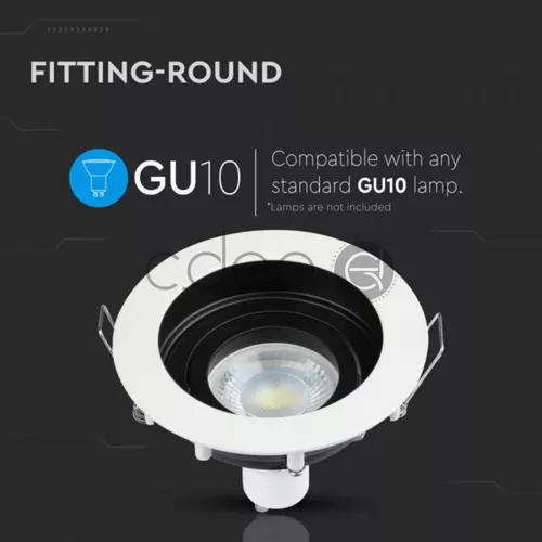 Carcasă albă pentru spoturi LED GU10, Rotundă | V-TAC