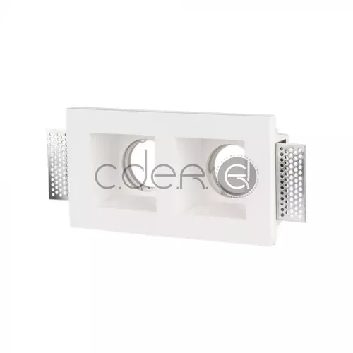 Carcasă pentru spoturi LED GU10 Pătrat Gypsum Alb 2 bucăți | V-TAC