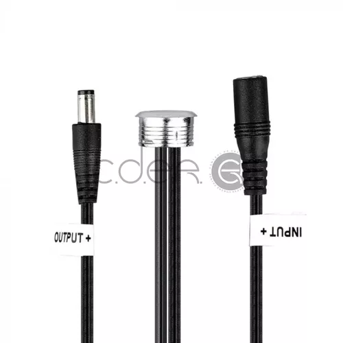Comutator LED Touch și Dimer Argintiu + Cablu Negru | V-TAC