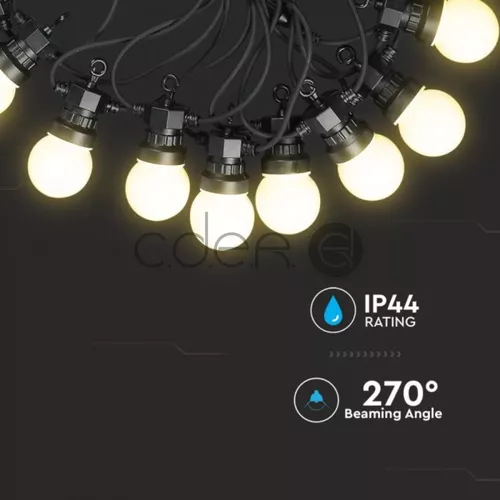Ghirlandă Luminoasă LED 10m. 20 x 0.5W EU Becuri 3000K | V-TAC