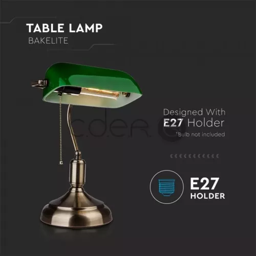 Lampă de masă cu comutator E27 Verde | V-TAC