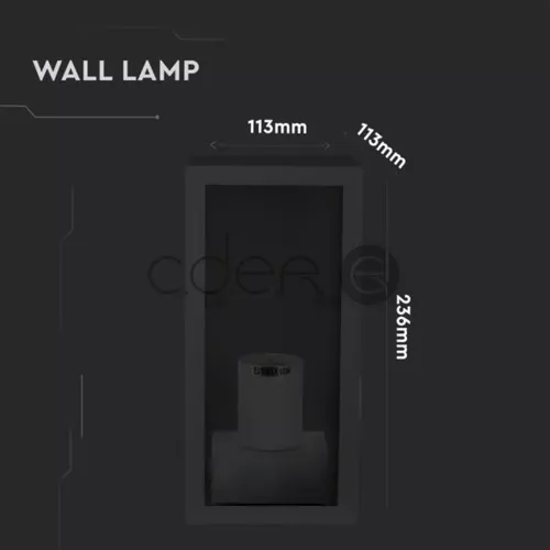 Lampă de perete 1*E27 Negru Mat Sticlă Clară | V-TAC