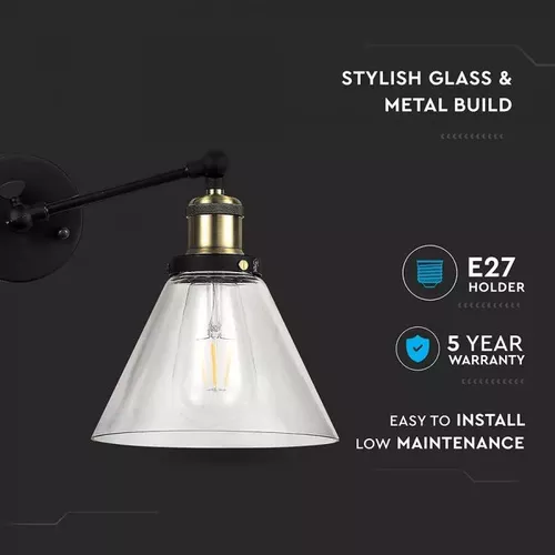 Lampa de perete Formă V Sticlă Ф140mm | V-TAC