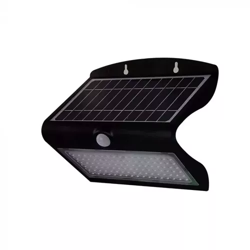 Lampă de perete LED cu încărcare solară de 6.8W LED corp negru Lumină neutră | V-TAC