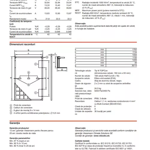 Kit panou solar fotovoltaic Viessmann Vitovolt 300-DG M440 HC monocristalin 5 kWp 12x si contor monofazat Huawei DTSU666-H 100A prindere tabla