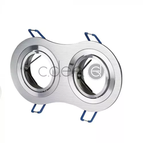 2 x Carcasă pentru spoturi LED GU10, Rotund, Aluminiu | V-TAC
