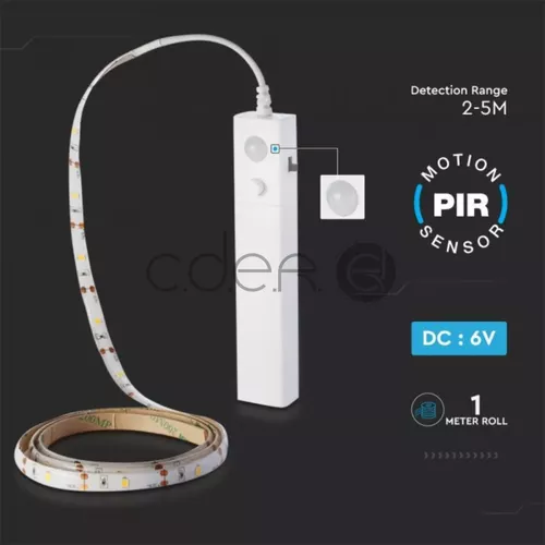 2.4W Bandă LED Senzor de Mișcare 1m. 2700K | V-TAC