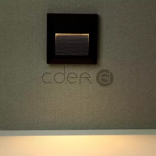 2W Lampă LED pentru scară Corp Negru Pătrat Alb Cald | V-TAC