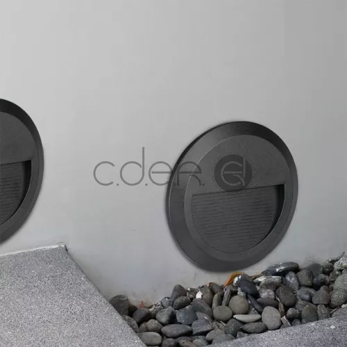 2W Lampă LED pentru scară Corp Negru Rotund Alb Natural | V-TAC