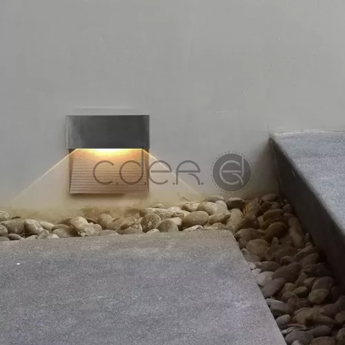 3W Lampă LED pentru trepte Corp negru pătrat Alb cald | V-TAC