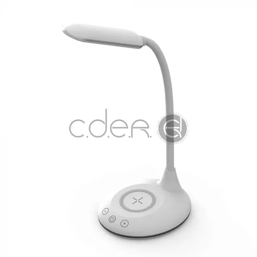 5W Lampă LED de Birou 3 în 1 Încărcător Wireless Rotundă Corp Alb | V-TAC