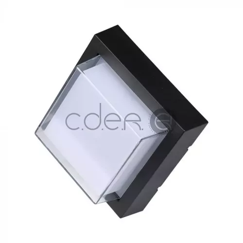 7W Lumină de Perete Negru Pătrata 3000K | V-TAC