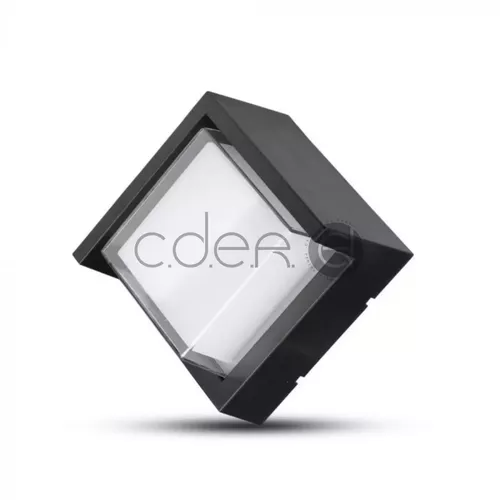 7W Lumină de Perete Sami-Frame Negru Pătrat 3000K | V-TAC