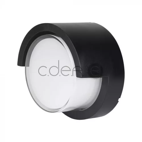 7W Lumină de Perete Sami-Frame Negru Rotund 3000K | V-TAC