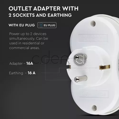 Adaptor 16A Alb | V-TAC