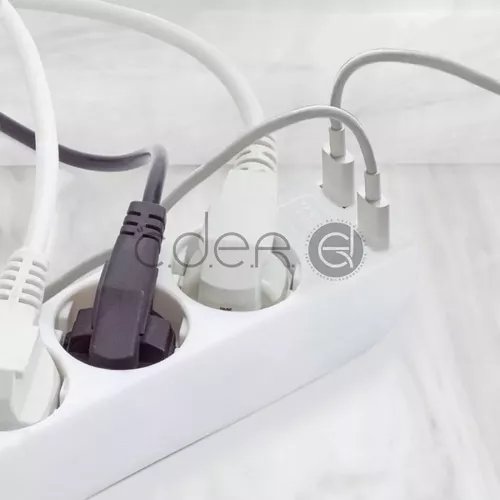 Adaptor 3 Prize 2 Porturi USB Alb | V-TAC