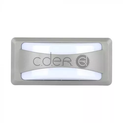 Aplică de perete LED cu lumină difuză de 12W corp gri Lumină neutră IP65 | V-TAC