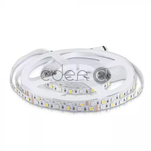 Bandă LED 5050 - 60 LEDuri 12V IP20 RGB + Alb cald A++ | V-TAC
