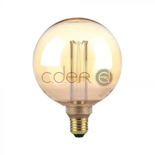 Bec ART LED 4W Filament G125 E27 Sticlă Aspect Chihlimbar 1800K±200K | V-TAC
