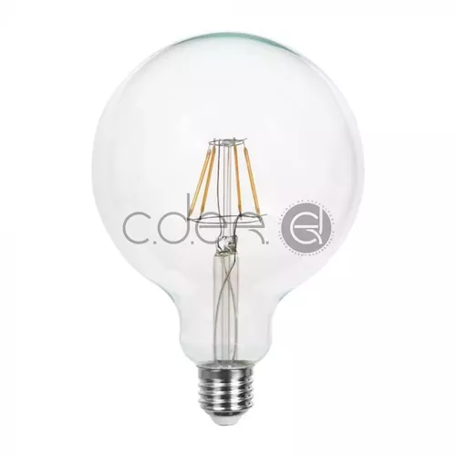 Bec LED 12.5W Filament E27 G125 Sticlă Clară 4000K | V-TAC