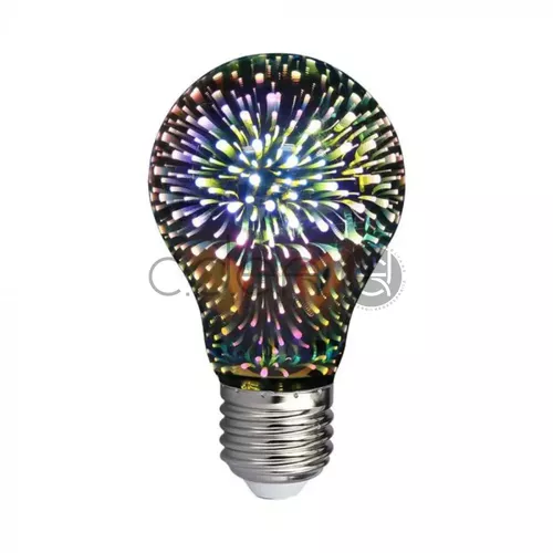 Bec LED 3W E27 Filament 3D A60 3000K | V-TAC