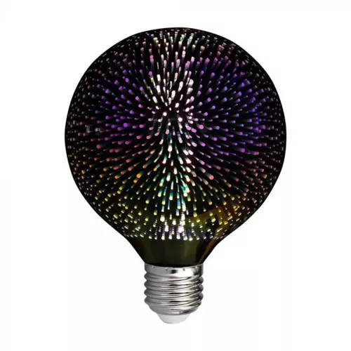 Bec LED 3W E27 Filament 3D G125 3000K | V-TAC