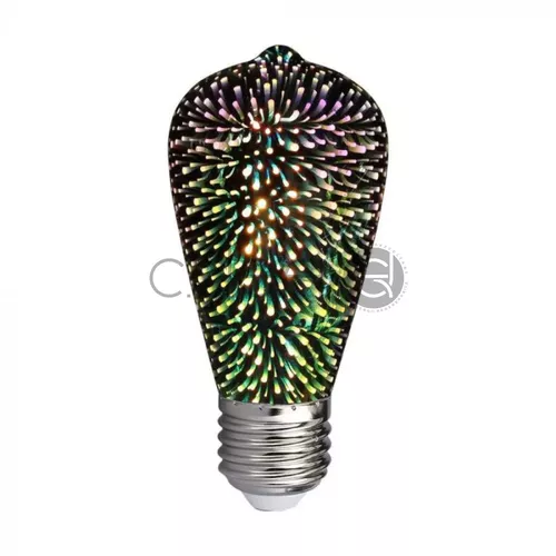 Bec LED 3W E27 Filament 3D ST64 3000K | V-TAC