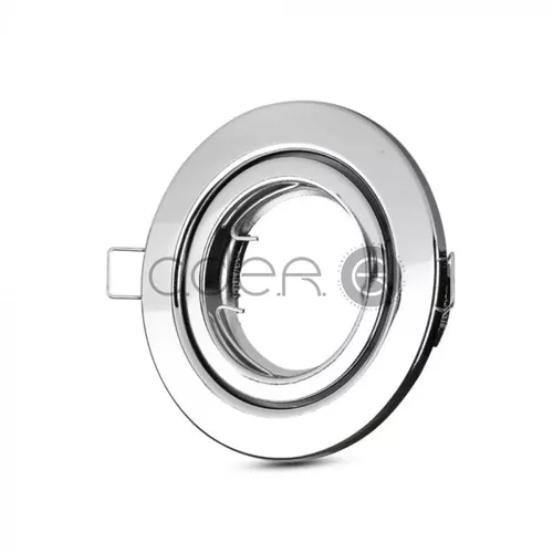 Carcasă pentru spoturi LED GU10, Rotund, Crom | V-TAC