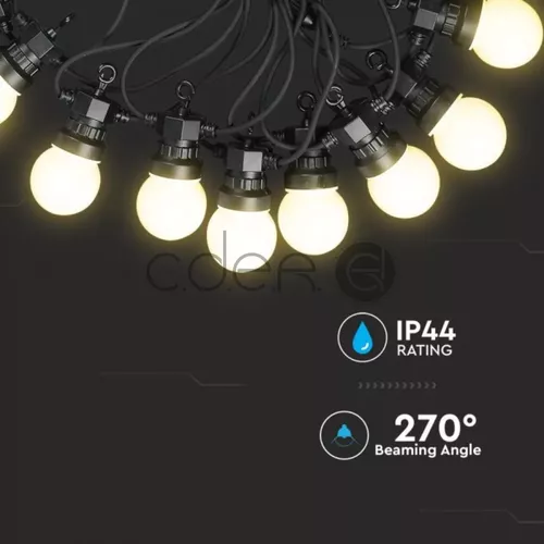 Ghirlandă Luminoasă LED 5m. 10 x 0.5W EU Becuri 3000K | V-TAC