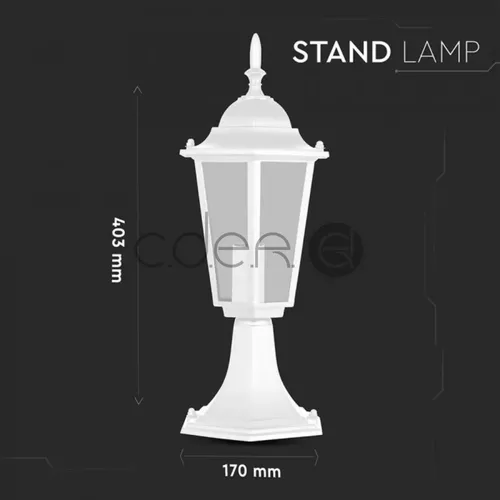 Lampa de gradina E27 30cm Alb mat | V-TAC