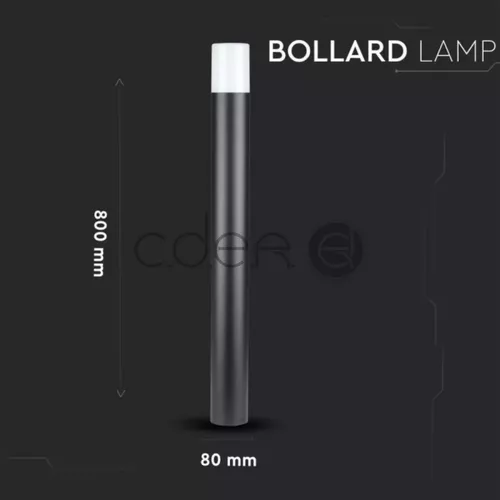Lampă de grădină GU10 Corp Rotund Aluminiu Negru Black 80x80x500mm IP54 | V-TAC