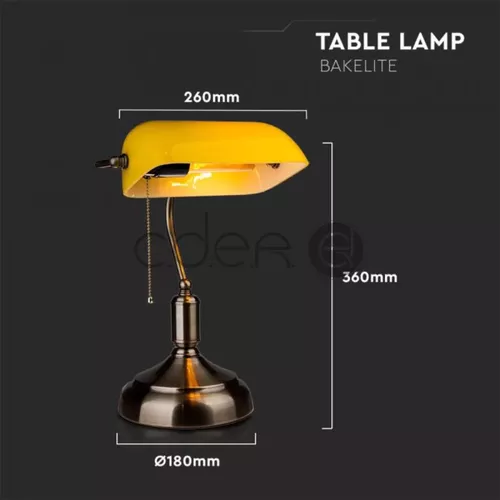 Lampă de masă cu comutator E27 Galben | V-TAC