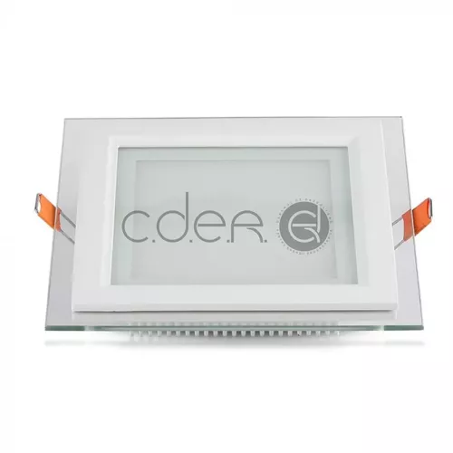 18W Panou LED cu sticlă - Pătrat Alb natural | V-TAC