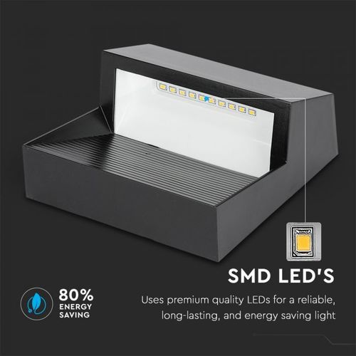 3W Lampă LED pentru trepte Corp negru pătrat Alb natural | V-TAC