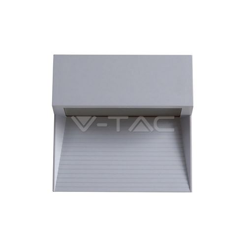 3W Lampă LED pentru trepte Corp gri pătrat Alb natural | V-TAC