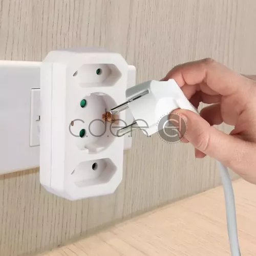 Adaptor 2 Căi x 2.5A 1 x 16A Alb | V-TAC