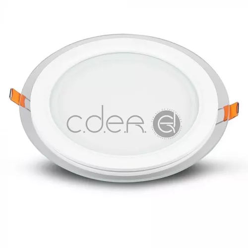 18W Panou LED cu sticlă - Rotund Alb natural | V-TAC