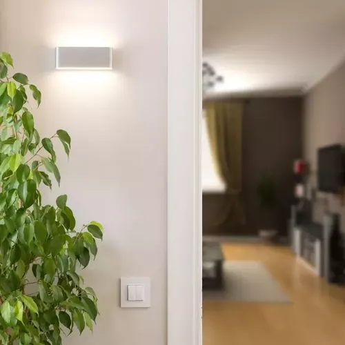 Lampă LED de exterior sus/jos cu lumină difuză de 12W corp gri Lumină caldă IP65 | V-TAC