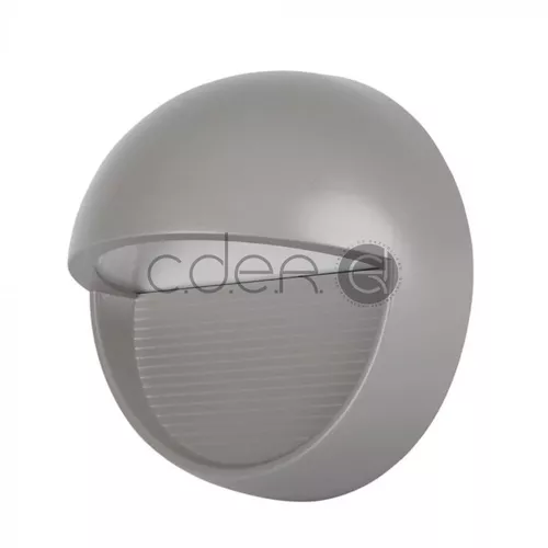 3W Lampă LED pentru trepte Corp gri rotund Alb natural | V-TAC