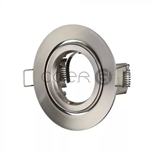 Carcasă pentru spoturi LED GU10 Rotundă, Satin Nickel | V-TAC