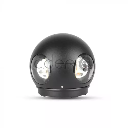 Lampă de perete 4W LED Corp Negru Rotund 3000K IP66 | V-TAC