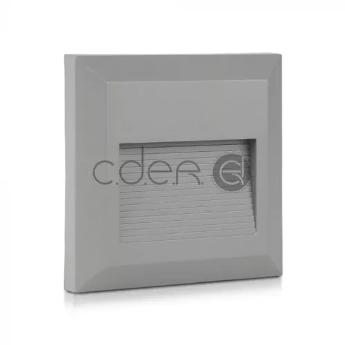 2W Lampă LED pentru scară Corp Gri Pătrat Alb Cald | V-TAC