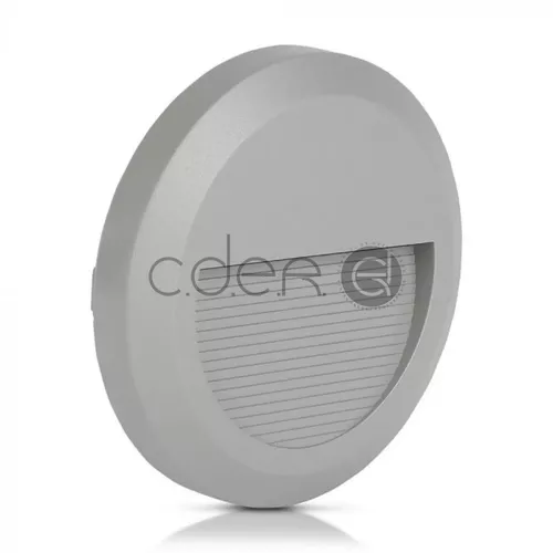 2W Lampă LED pentru scară Corp Gri Rotund Alb Natural | V-TAC