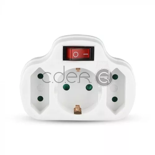 Adaptor întrerupător 2 x 2.5A 1 x 16A | V-TAC