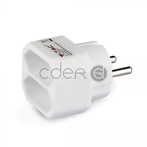 Adaptor 2 Căi 2.5A Alb Etichete + Ambalaj Plastic | V-TAC