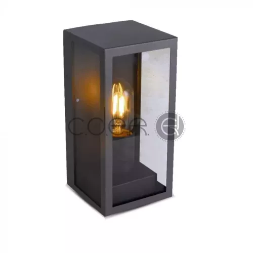 Lampă de perete 1*E27 Negru Mat Sticlă Clară | V-TAC