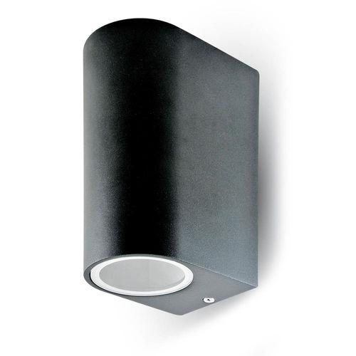 Suport Neted de Perete pentru GU10 Aluminiu Negru Rotund cu 2 Ieșiri IP44